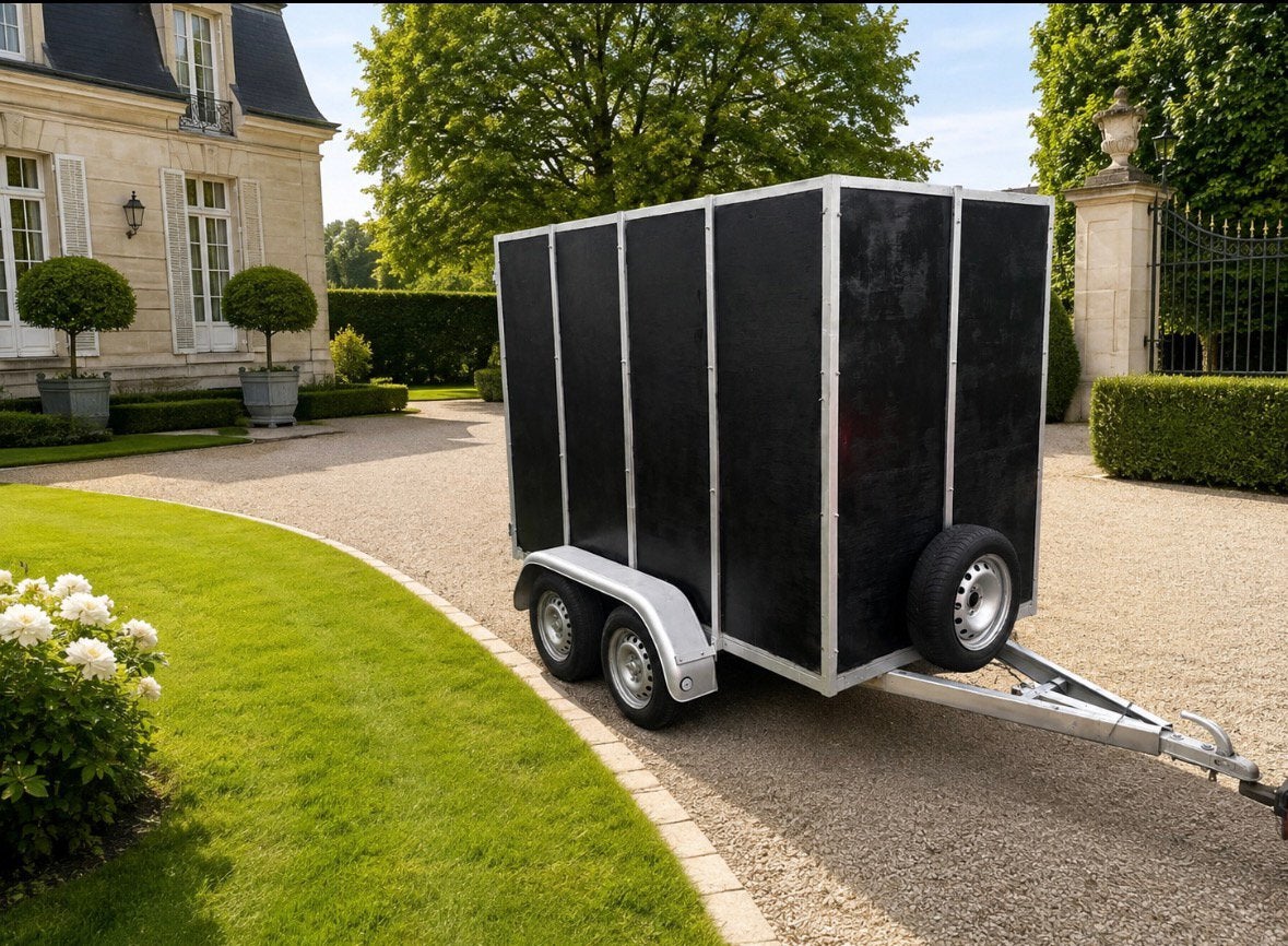 Remorque fermee fourgon double essieux Aanhangwagen gesloten, Auto diversen, Aanhangers en Bagagewagens, Ophalen, Zo goed als nieuw