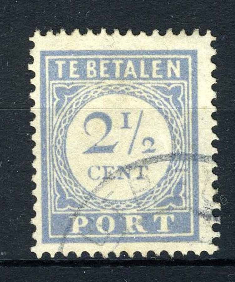 PAYS-BAS P47 timbré 1912-1920 - Chiffre et valeur bleus, Envoi, Jusqu'à 1940, Affranchi