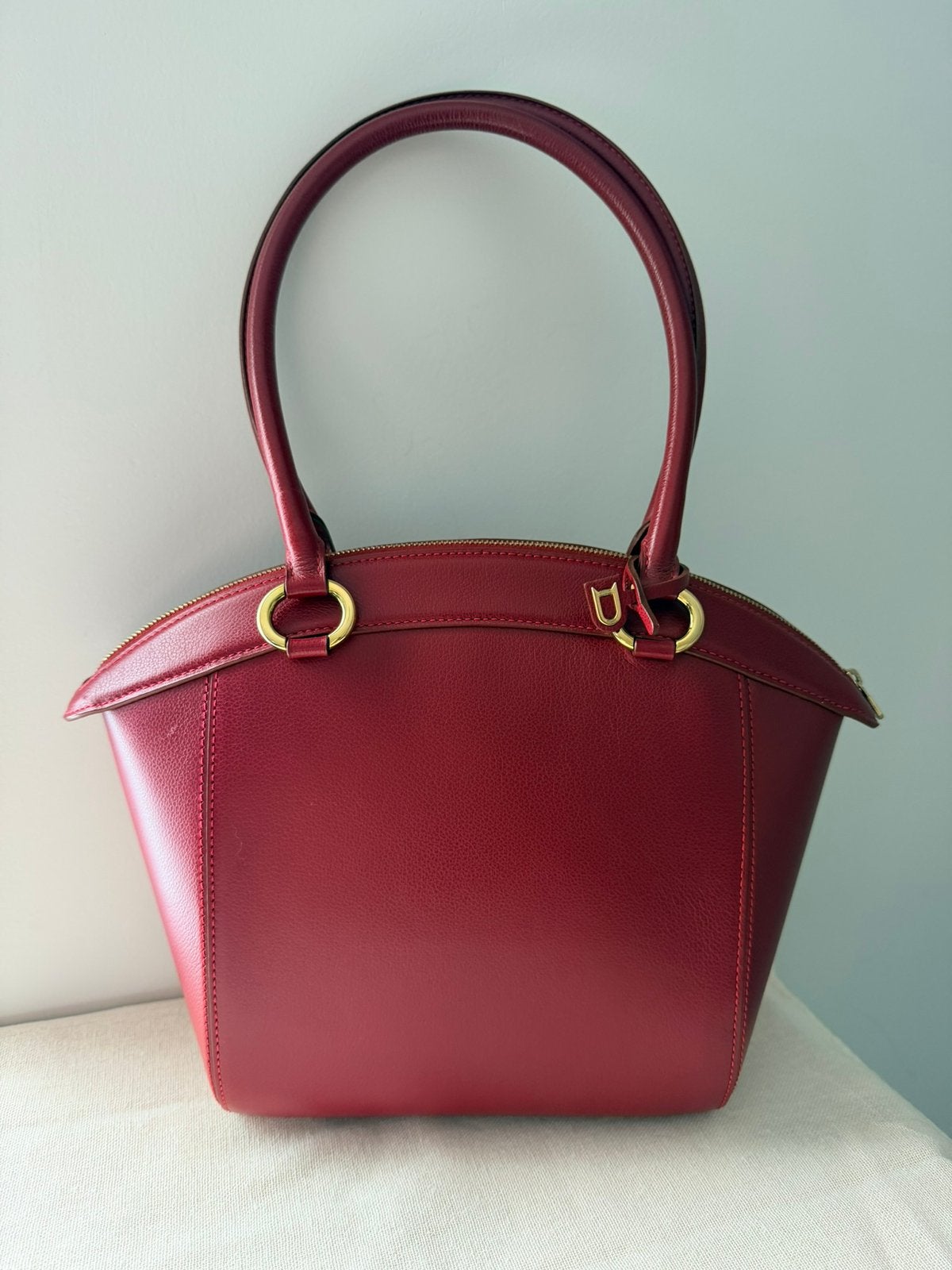 Delvaux handtas model Charme Top Handle, Ophalen, Zo goed als nieuw, Rood, Handtas
