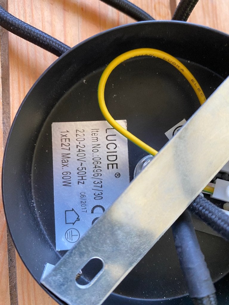 Hanglamp, Ophalen, E27 (groot), Zo goed als nieuw, Metaal