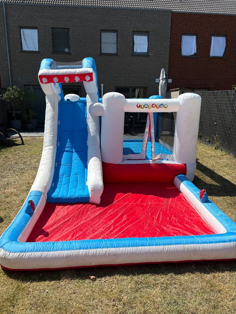 Springkasteel met plonsbad - inclusief blower, Hobby & Loisirs créatifs, Articles de fête, Enlèvement, Utilisé, Autres types