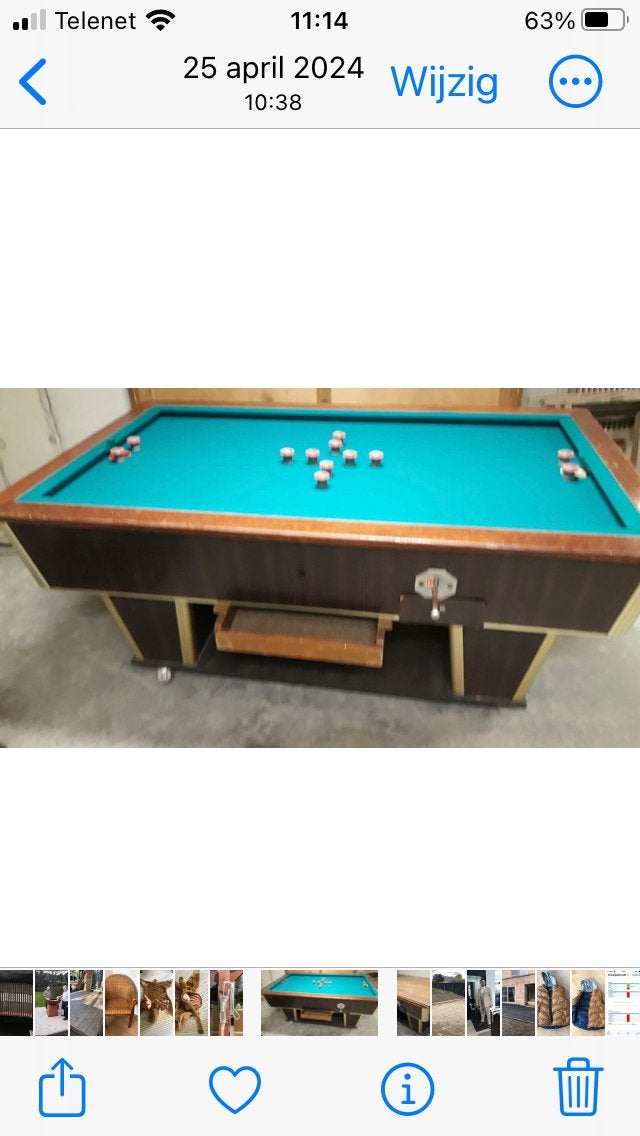 Biljart, Ophalen, Gebruikt, Biljarttafel