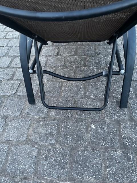Ligbed antraciet verstelbaar, Jardin & Terrasse, Chaises longues, Enlèvement, Utilisé, Textilène, Réglable
