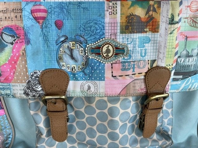 Pip Studio schooltas met schouderriem, Ophalen, Blauw, Aktetas of Boekentas, Leer