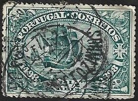 1 Postzegel Portugal 1898 Ontdekking zeeroute naar India (I), Ophalen of Verzenden, Portugal, Gestempeld