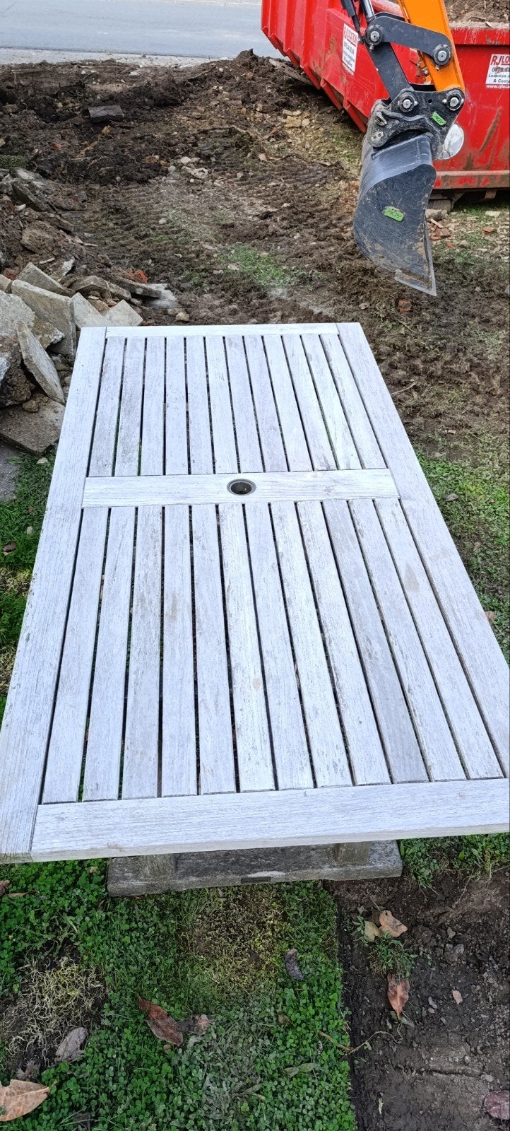 table en teck et chaises, Jardin & Terrasse, Enlèvement
