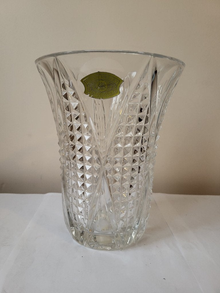 Vase en cristal Val Saint Lambert – Modèle "Sonia" – Signé, Enlèvement ou Envoi