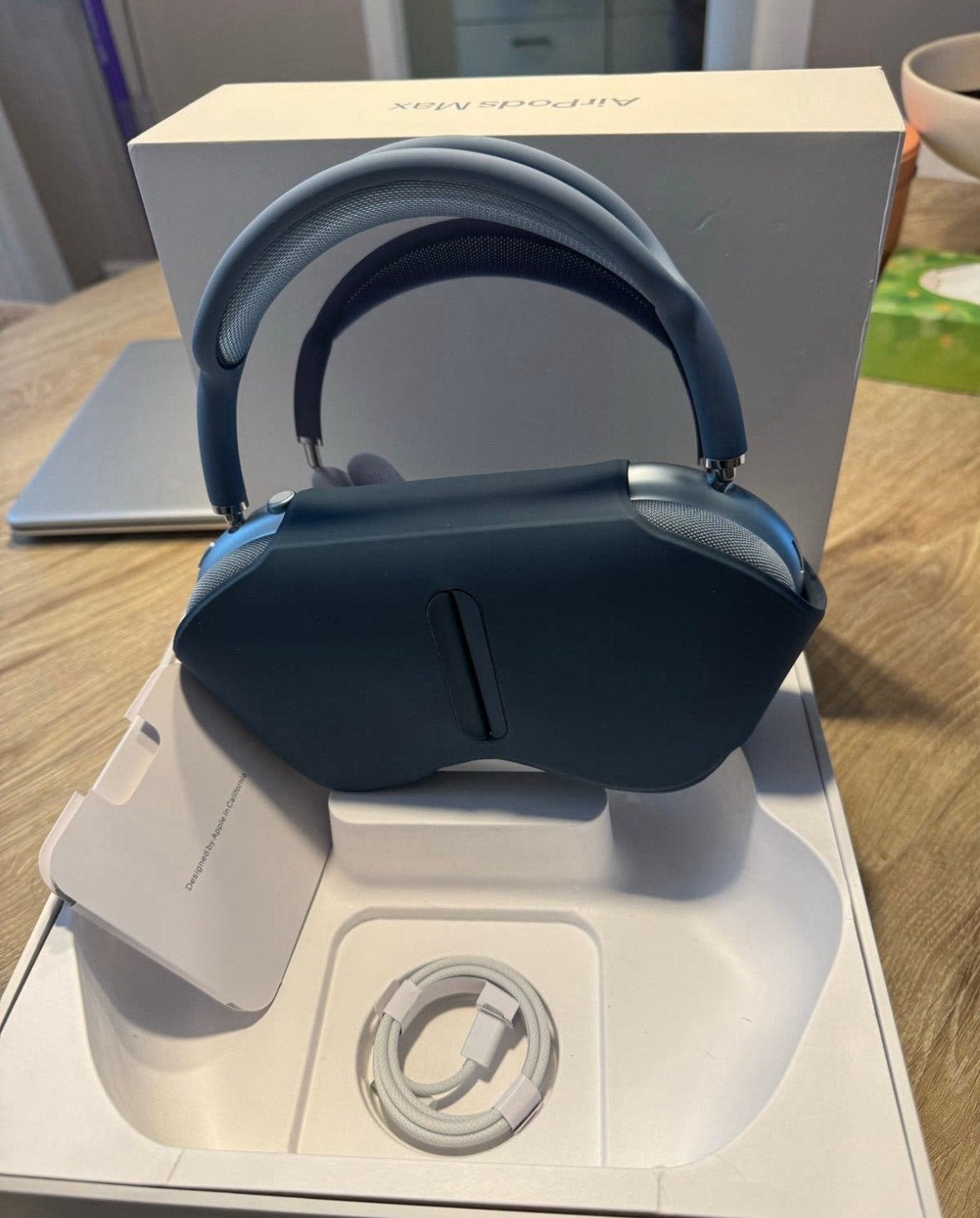 Airpods max skyblue, Ophalen, Zo goed als nieuw, Apple, Transparantiemodus