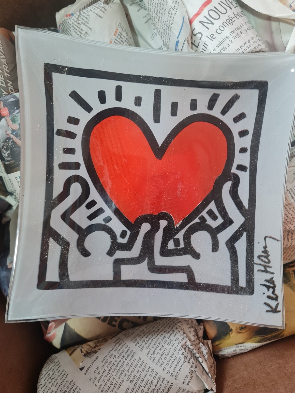 Keith Haring, Enlèvement ou Envoi, Neuf, Verre, Objet de décoration