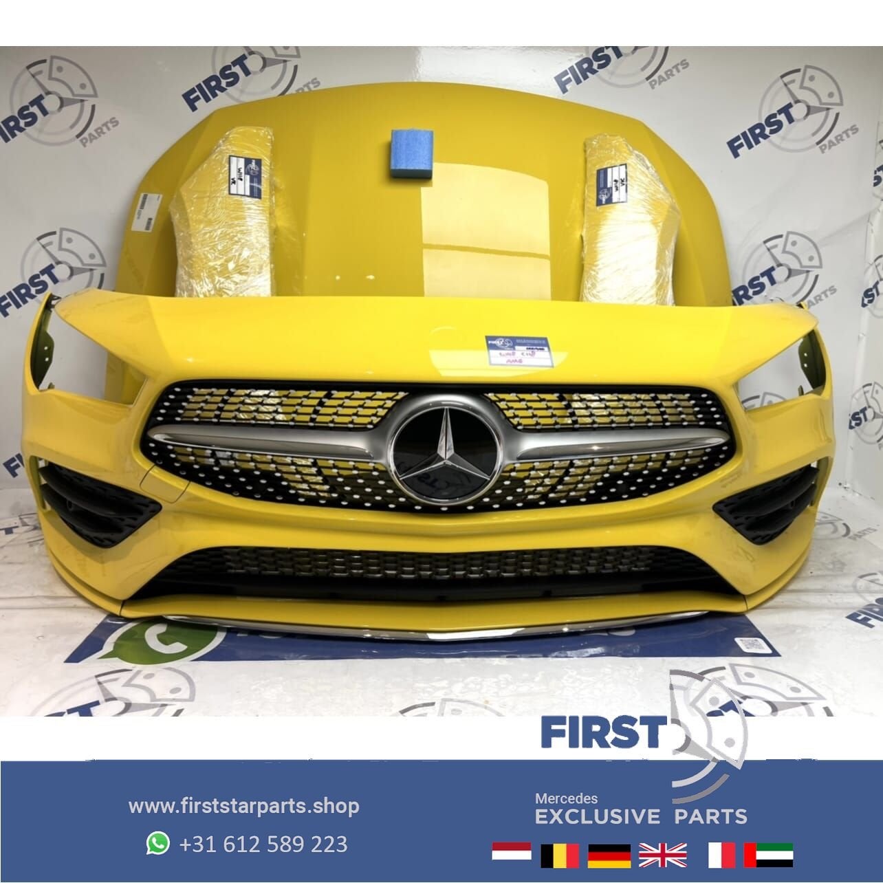 2020 W118 C118 CLA AMG VOORKOP GEEL Mercedes 2018-2024 VOORK, Gebruikt, -, Voor, Ophalen of Verzenden