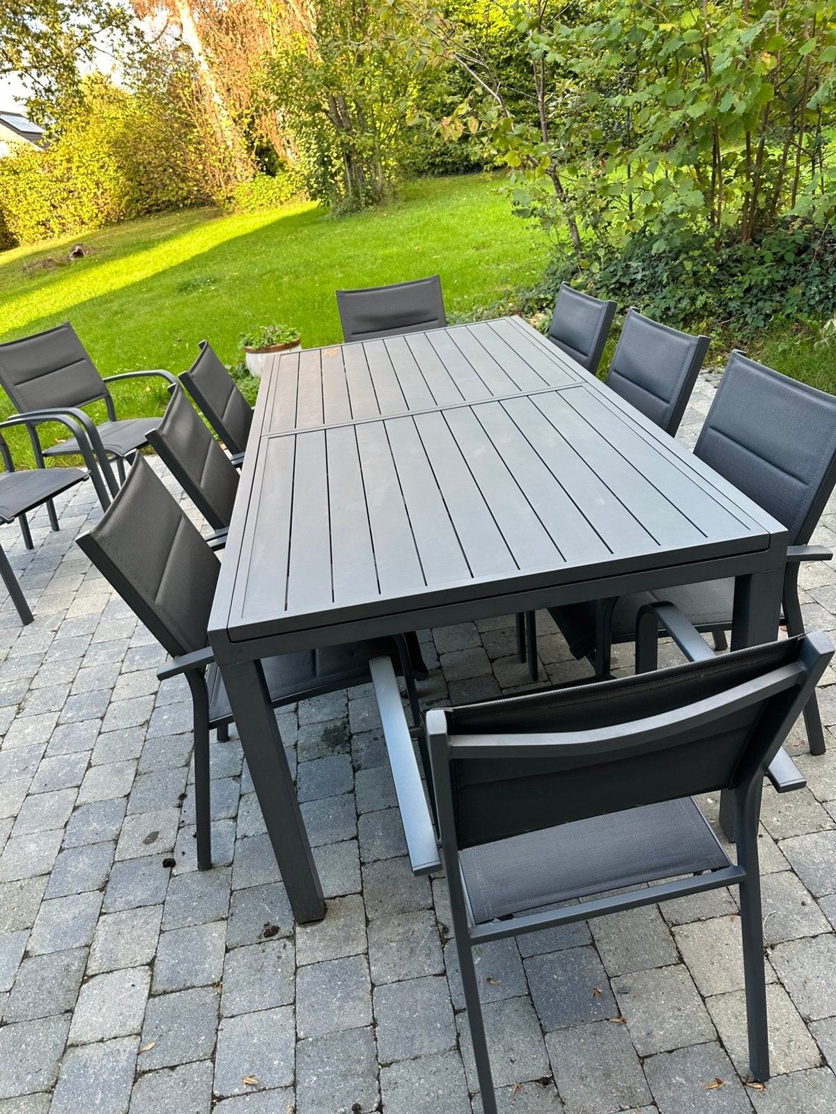 Table de jardin alu et chaises de jardin, Table à dinner, Aluminium, Comme neuf, Enlèvement