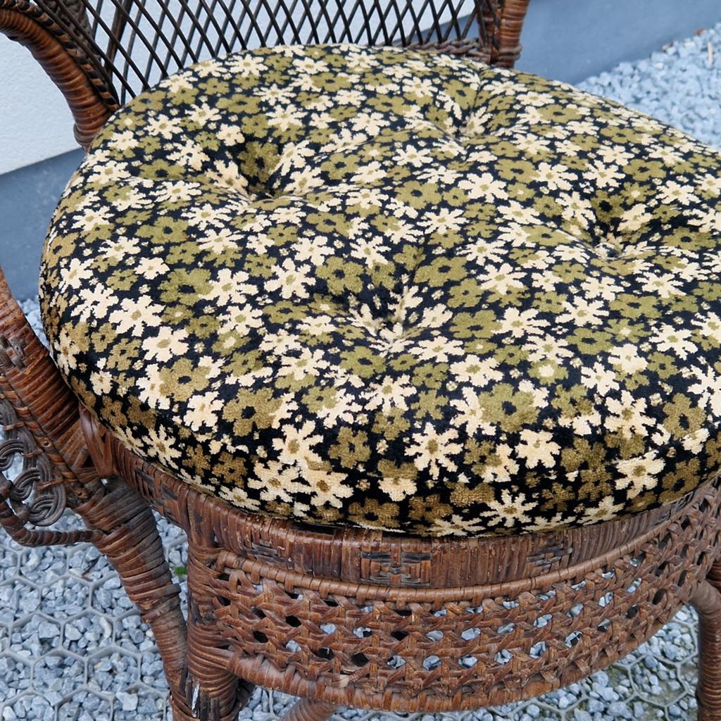 Peacock chair stoel,  pauwenstoel emmanuele , kussen e rotan, Ophalen of Verzenden