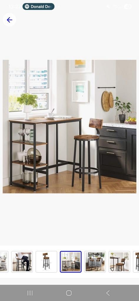 Bartafel met 2 stoelen, Huis en Inrichting, Tafels | Eettafels, Ophalen, 100 tot 150 cm, Tot twee personen, 50 tot 100 cm