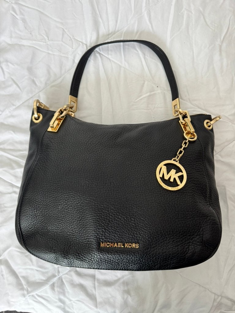 Michael Kors Premium Leren Handtas – Zwart/Goudkleurig, Autres marques, Cuir, Enlèvement ou Envoi, Comme neuf