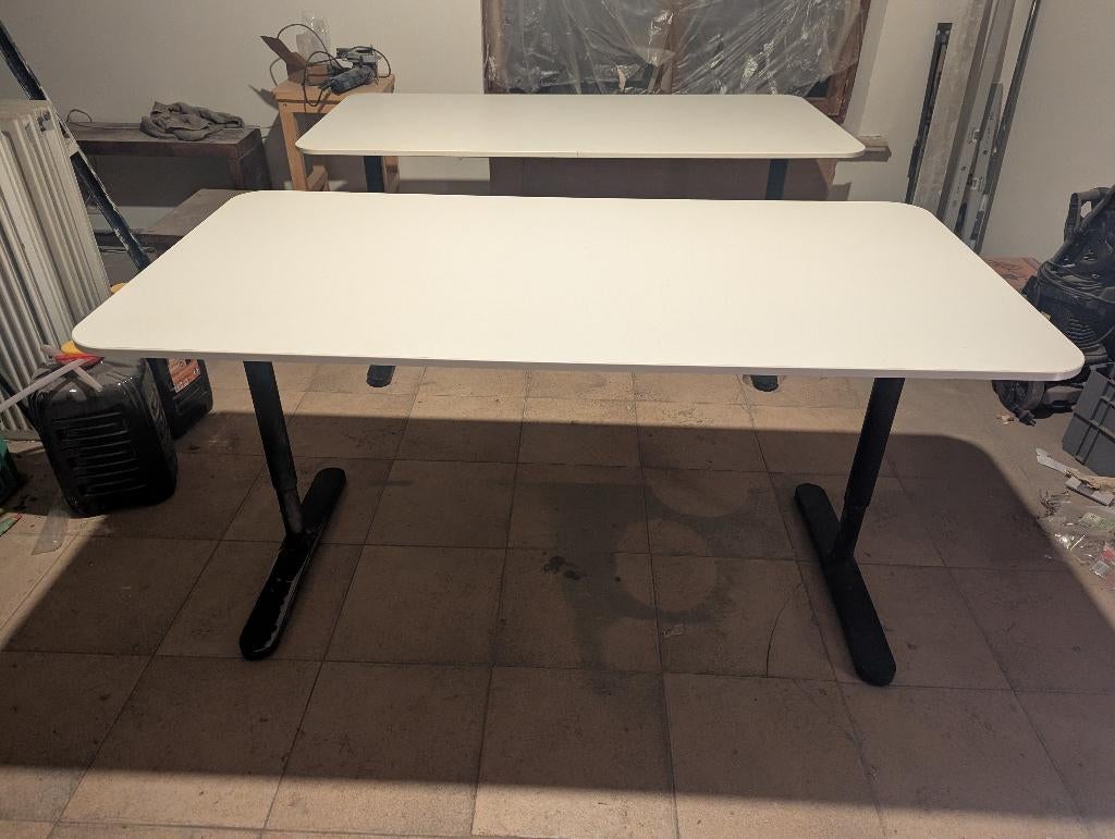 3 x Bureautafels 160x80cm, Ophalen, 160 cm, Gebruikt, Metaal