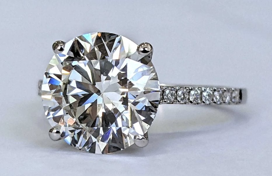 Bague en or avec diamant synthétique, Bijoux, Sacs & Beauté, Enlèvement, Comme neuf, Or, Or