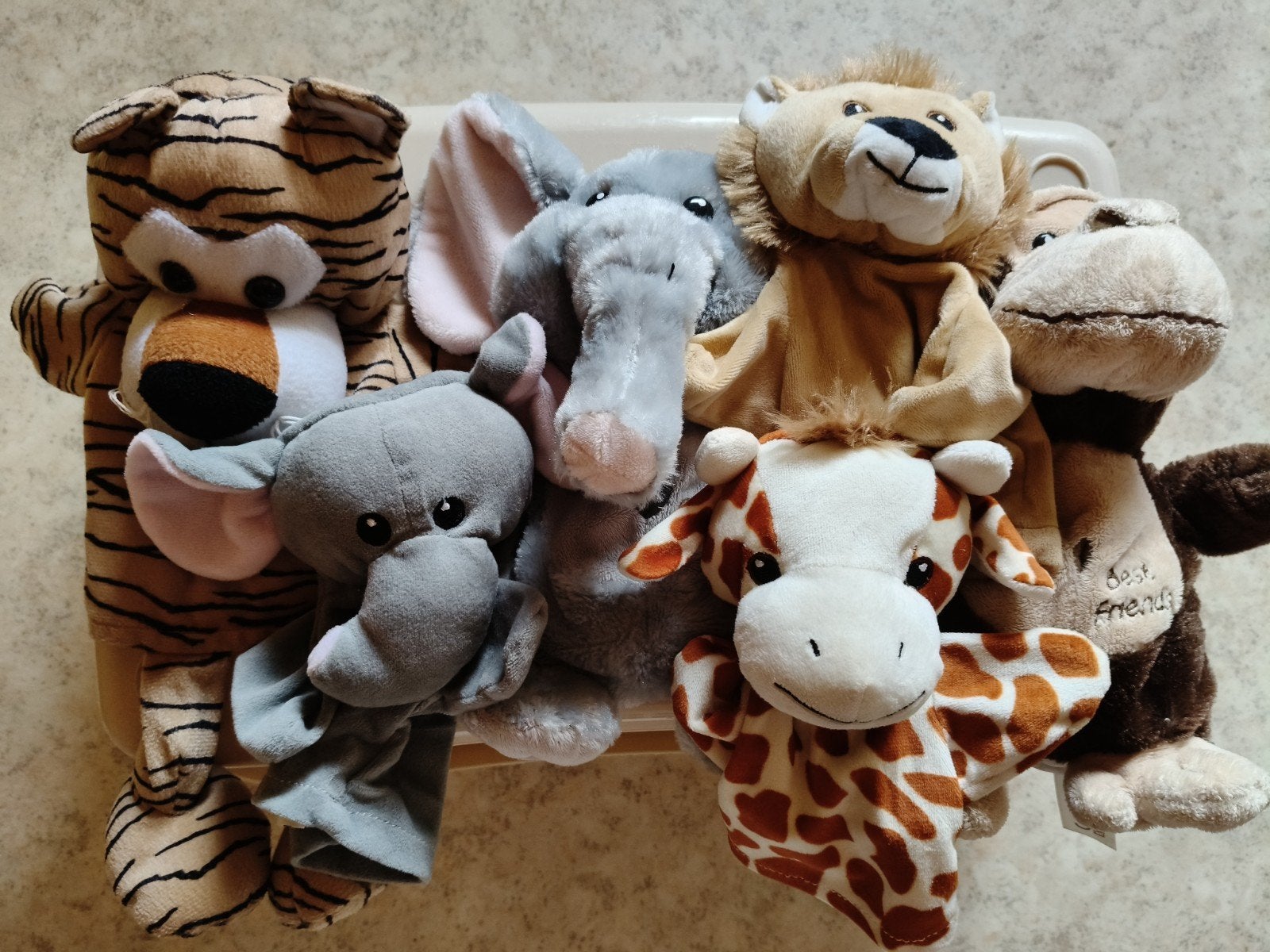 Handpoppen zoo groot model, Kinderen en Baby's, Speelgoed | Knuffels en Pluche, Ophalen, Aap