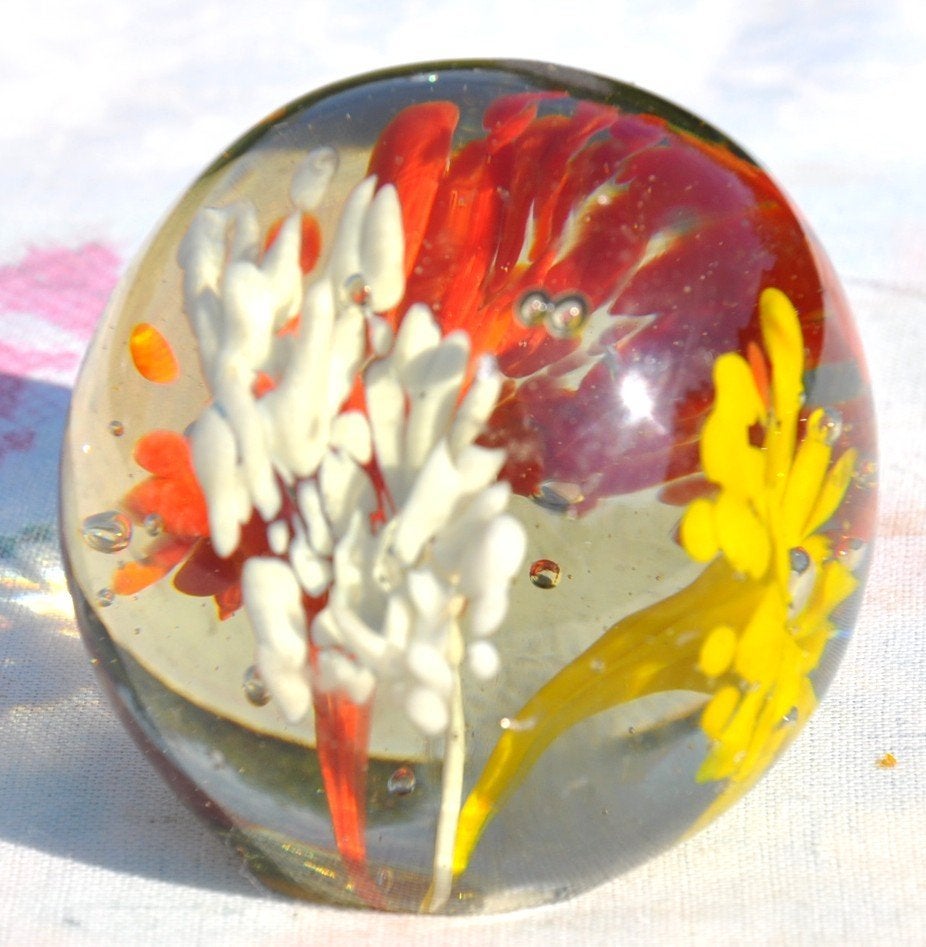 sulfure fleur jaune rouge blanc, Antiquités & Art, Enlèvement ou Envoi