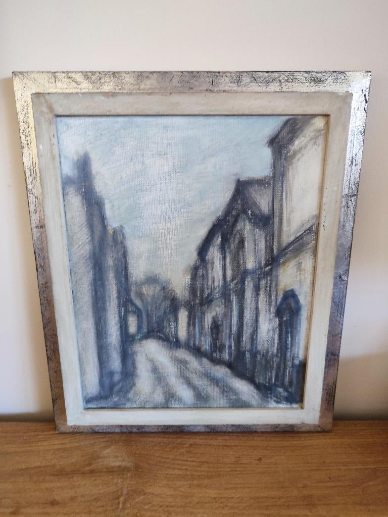 Brugge in de winter. Werkhuizenstraat. Cardinael 2001, Antiek en Kunst, Kunst | Schilderijen | Klassiek, Ophalen of Verzenden