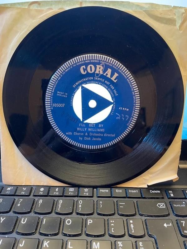 7" Billy Williams - I'll Get By - promo copy UK - 1958, Verzenden, 7 inch
