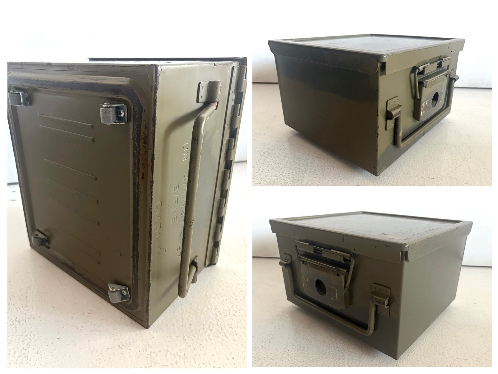 Caisse à munitions militaire belge 80’s / roulettes/ Vintage, Moins de 50 cm, Enlèvement, Utilisé, Moins de 50 cm