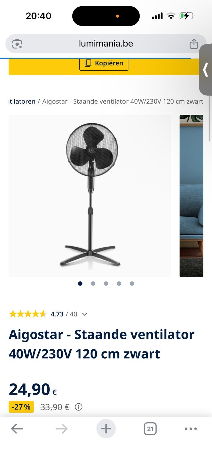 Ventilator dringend gezocht, Ophalen of Verzenden, Ventilator met afstandsbediening, Gebruikt, Vloerventilator