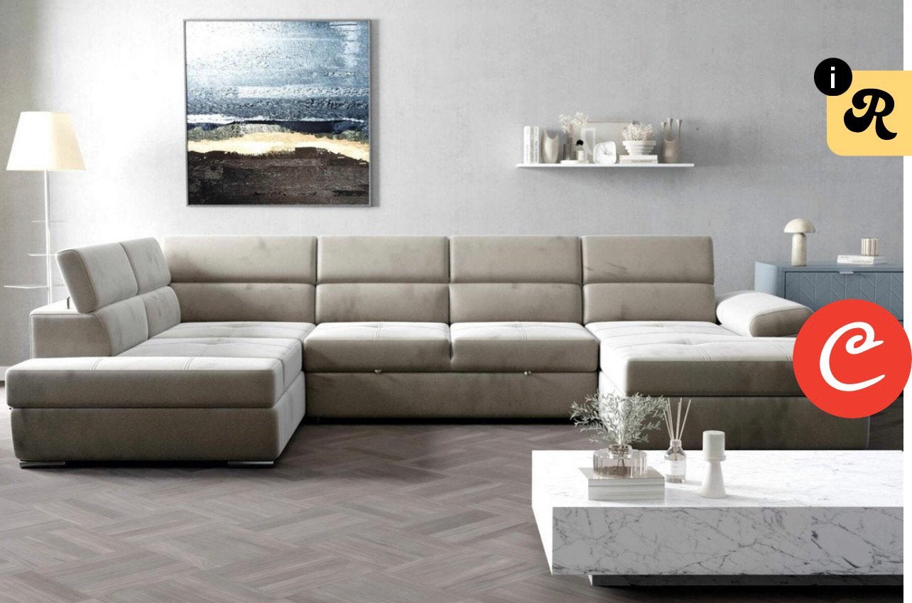 U-zetel te koop, Maison & Meubles, Enlèvement, Comme neuf, Beige
