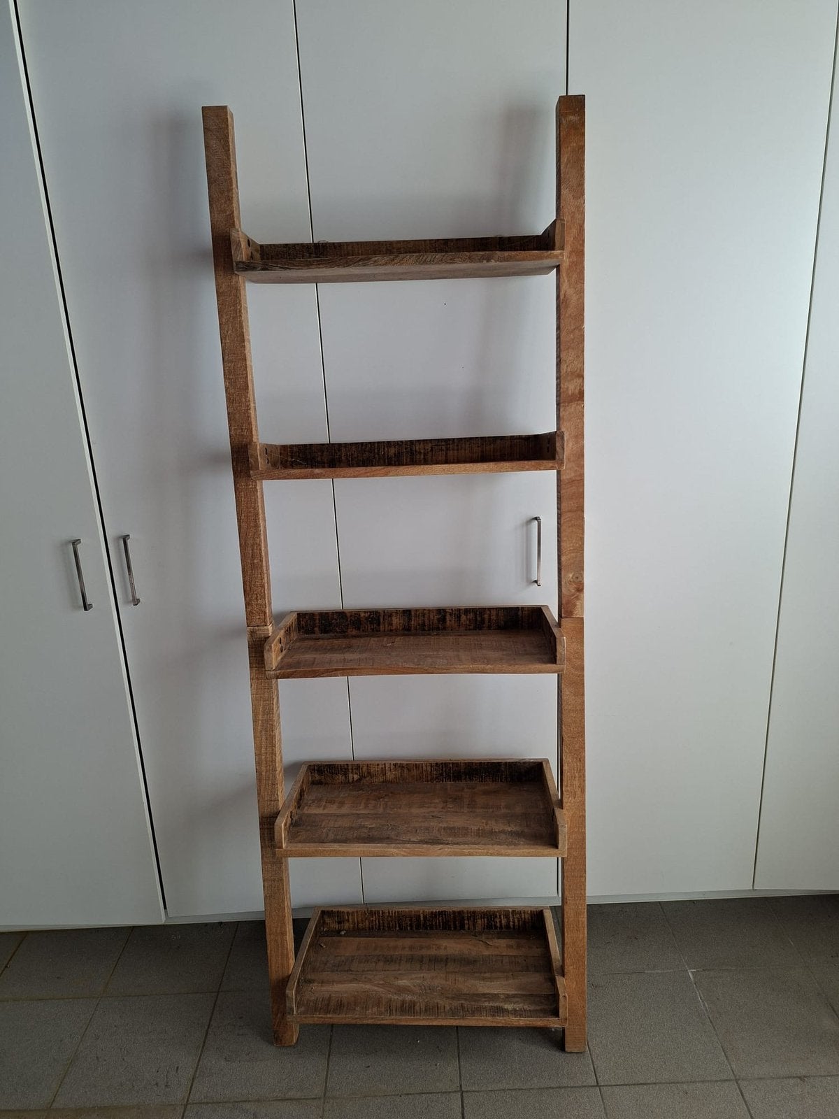 Massief houten ladderrek – 4 legplanken, Ophalen