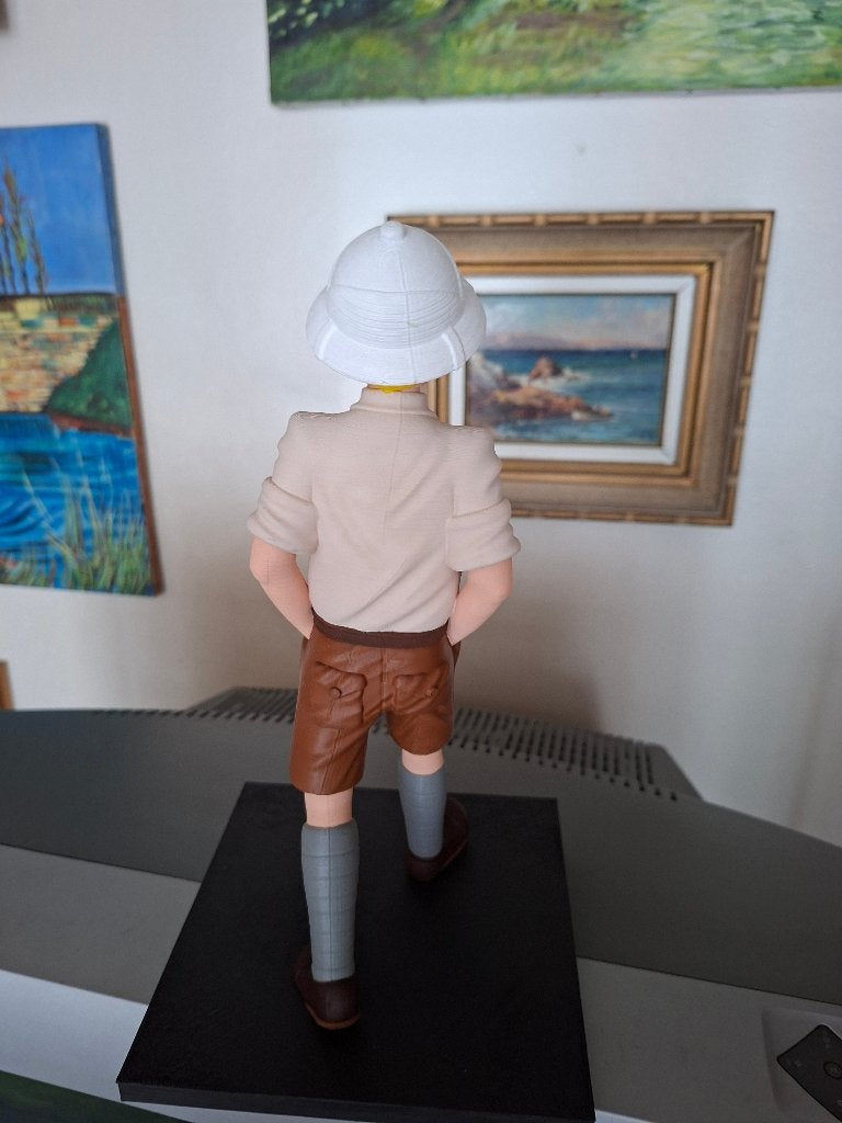 Handgeschilderde beeldje van Kuifje in Congo 30 cm, Ophalen of Verzenden, Nieuw, Overige typen