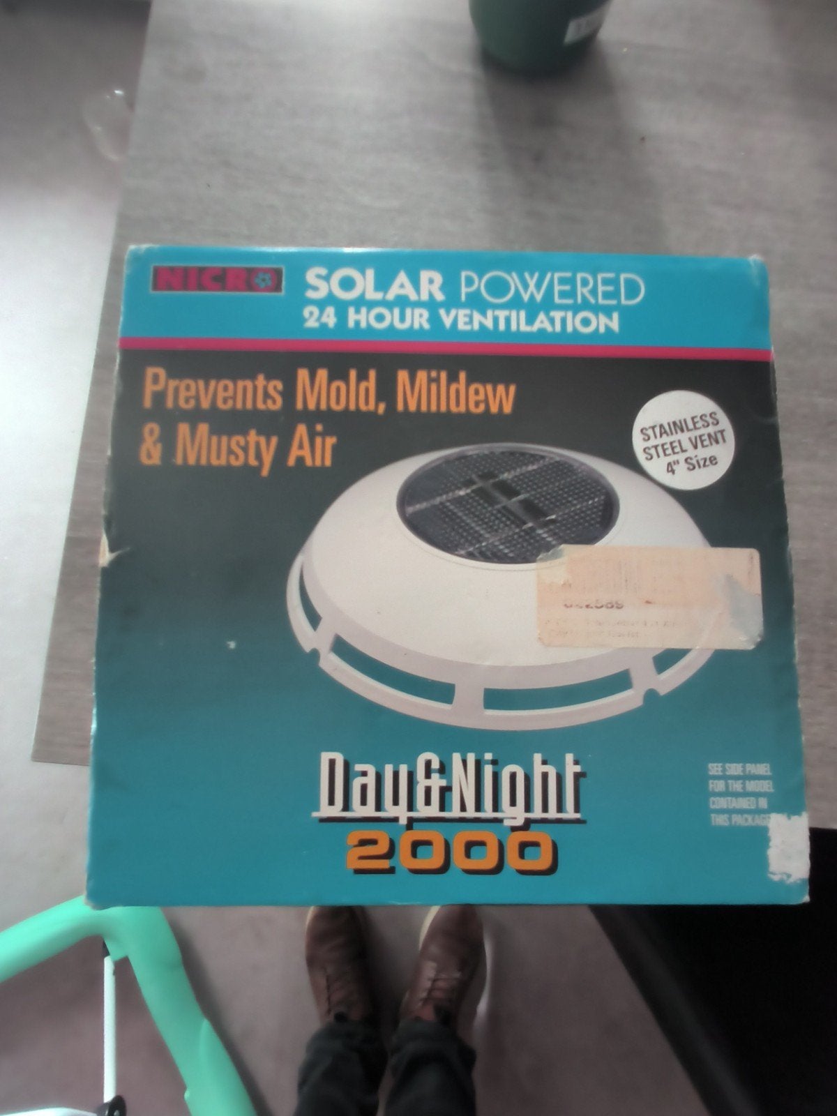 Nicro Day/Night 2000 4" RVS Solar Ventilator, Doe-het-zelf en Bouw, Ophalen of Verzenden, Zo goed als nieuw, Ventilator