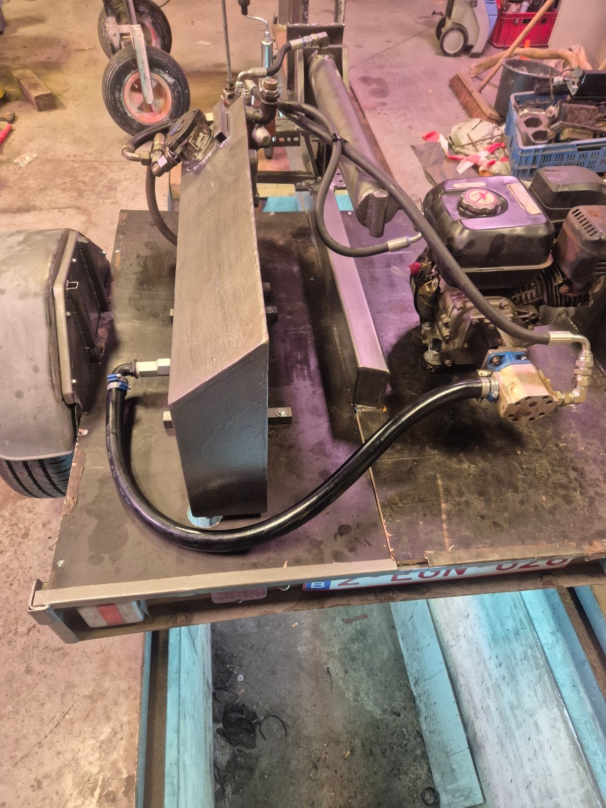 kliefmachine, Enlèvement, Utilisé, Essence, Allongé