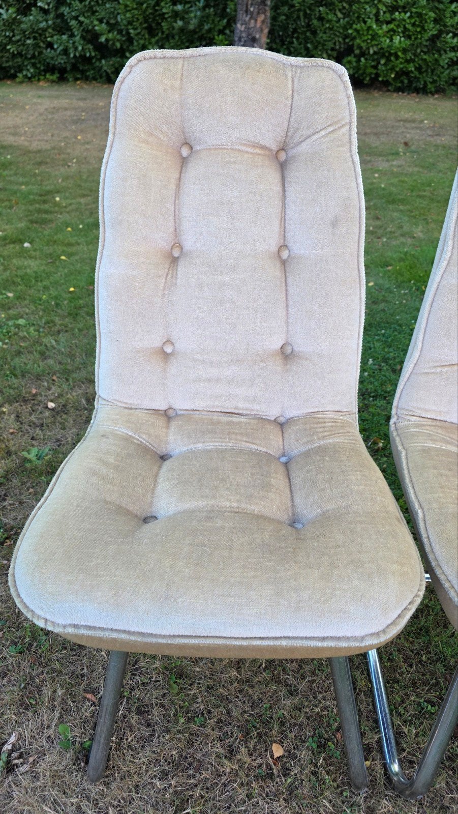 4 retro eetkamerstoelen – gratis, Huis en Inrichting, Ophalen, Gebruikt, Overige kleuren, Vier