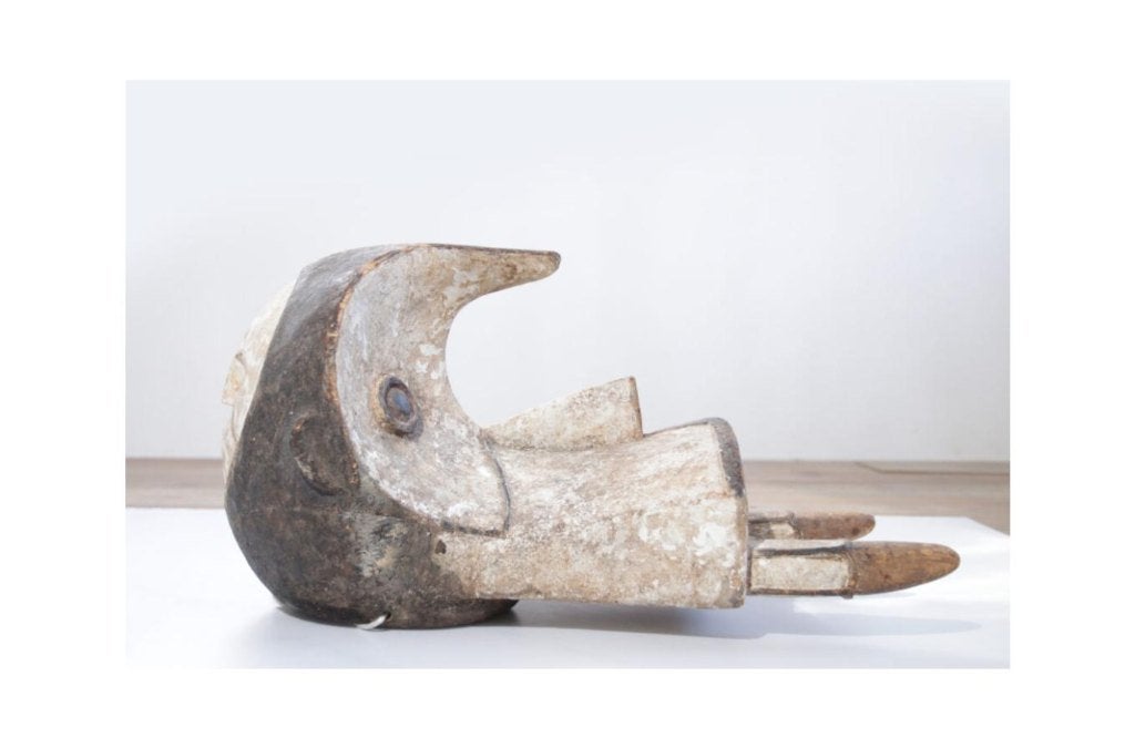Ibo-Izzi Nigeria Old 'Ogbodo Enyi' Elephant Mask, Antiek en Kunst, Bruin, Ophalen, Masker, Hout