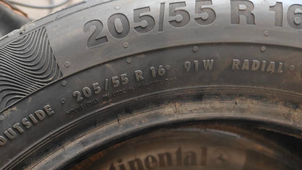 205/55r16 continental 40€ l'unité avec montage et équilibrag, Enlèvement