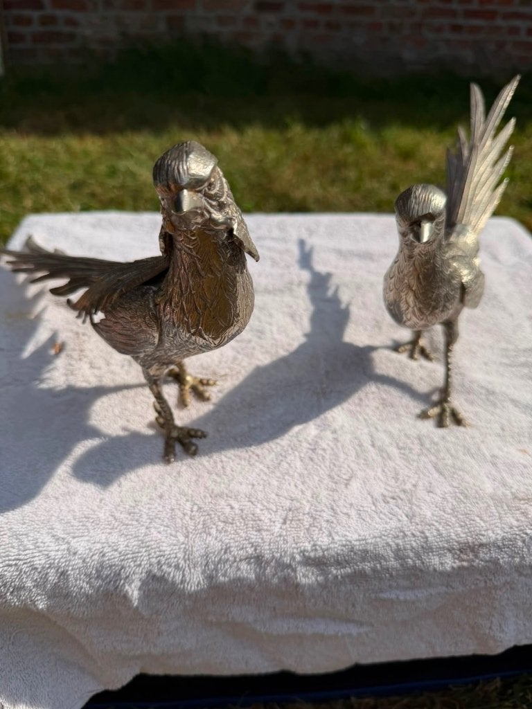 Verzilverde vogels, Antiek en Kunst, Ophalen, Zilver