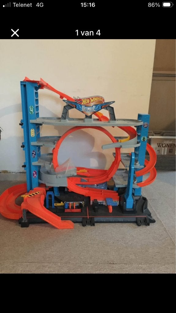 Hot Wheels City Ultieme Garage Met Haaienval, Comme neuf, Enlèvement, Circuit, Hot Wheels
