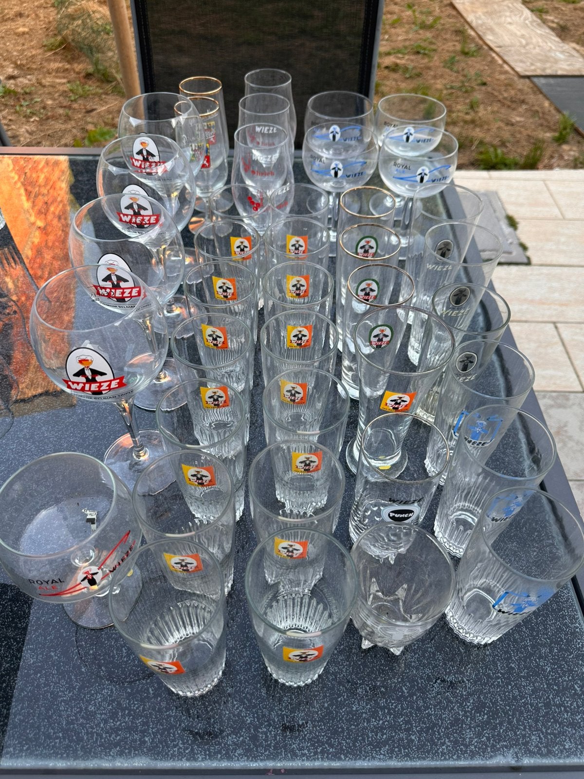 40-tal Wieze Van Roy bierglazen, Verzamelen, Ophalen of Verzenden, Nieuw, Glas of Glazen, Overige merken