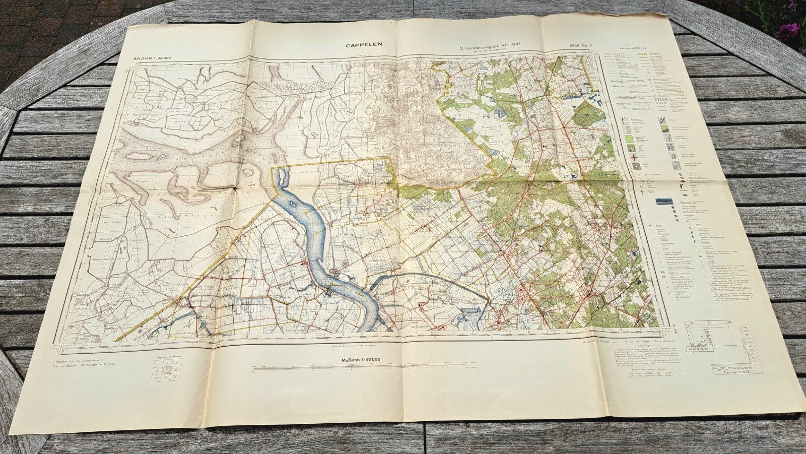 Kaart van de Duitse generale staf 1941 CAPPELEN DOEL, Ophalen of Verzenden