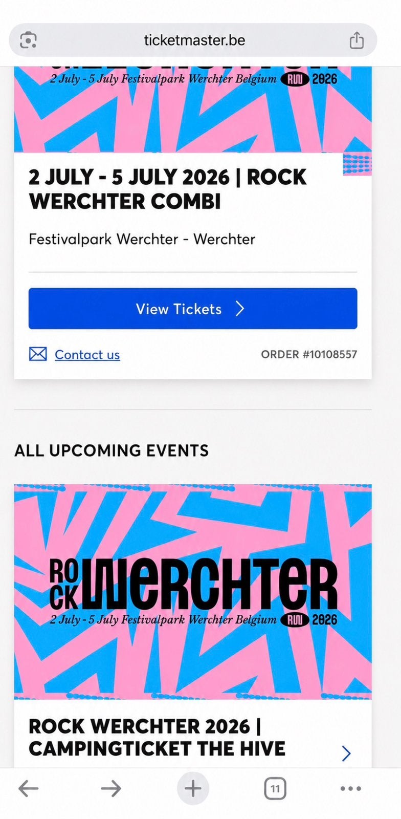 Rock Werchter Combi Ticket tekoop,, Twee personen, Juli