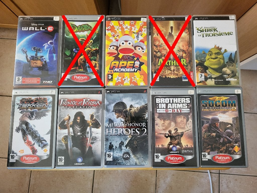 Lot de jeux PSP (PlayStation Portable), Enlèvement