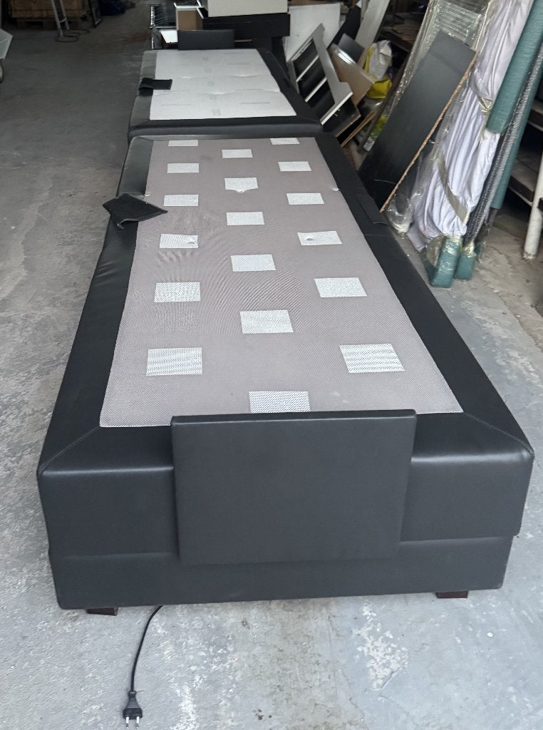 Boxspring antraciet, Huis en Inrichting, Slaapkamer | Boxsprings, Ophalen, Gebruikt, 90 cm, Eenpersoons