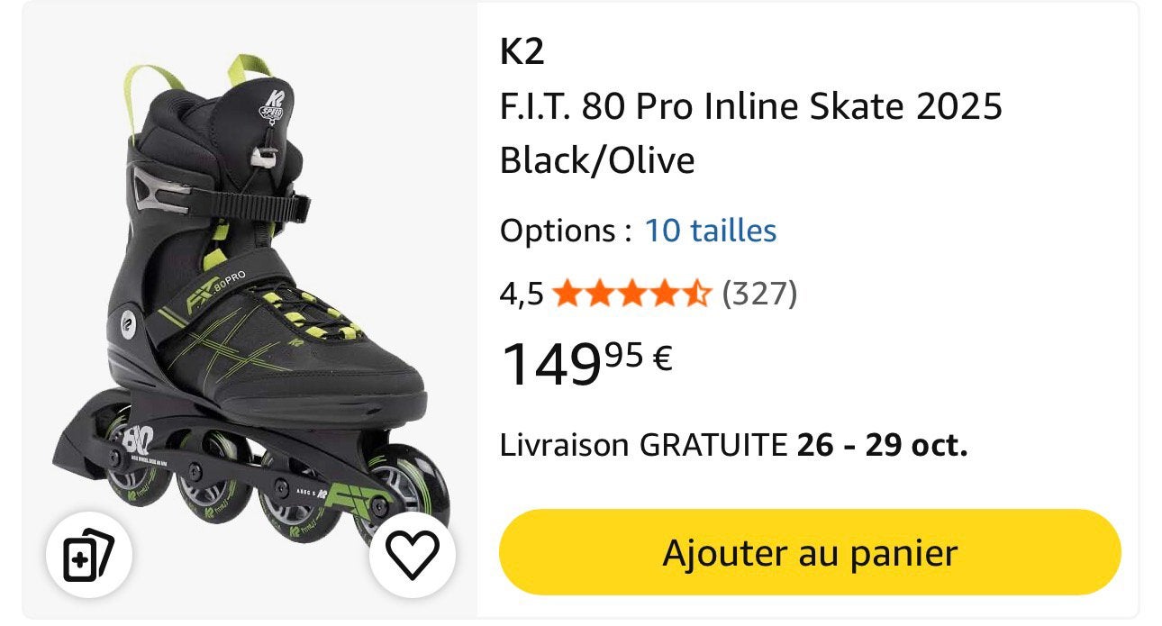Inline skates patins roulettes Rollers K2 fit 80 taille 48, Sports & Fitness, Enlèvement ou Envoi, Comme neuf, K2