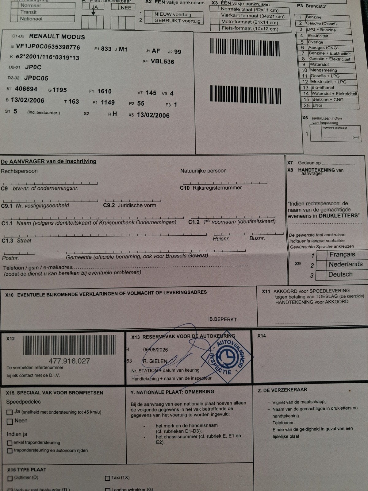 renault modus  promiere propretaire 75 000km 1.2 essence, Autos, Particulier, Achat