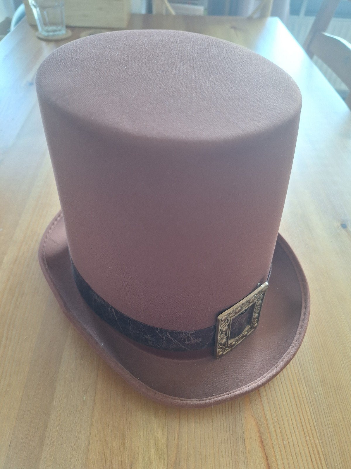 Bruine vintage hoge hoed steampunk, Ophalen, AUTRE, Hoed, Zo goed als nieuw