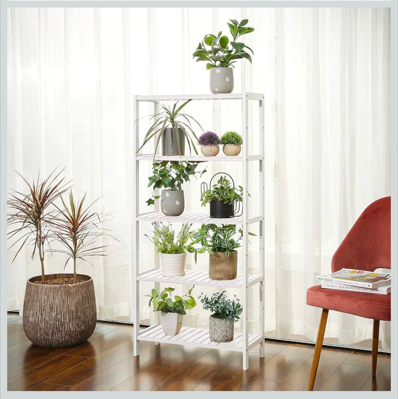 Étagère en bambou blanc, Maison & Meubles, Enlèvement, Blanc