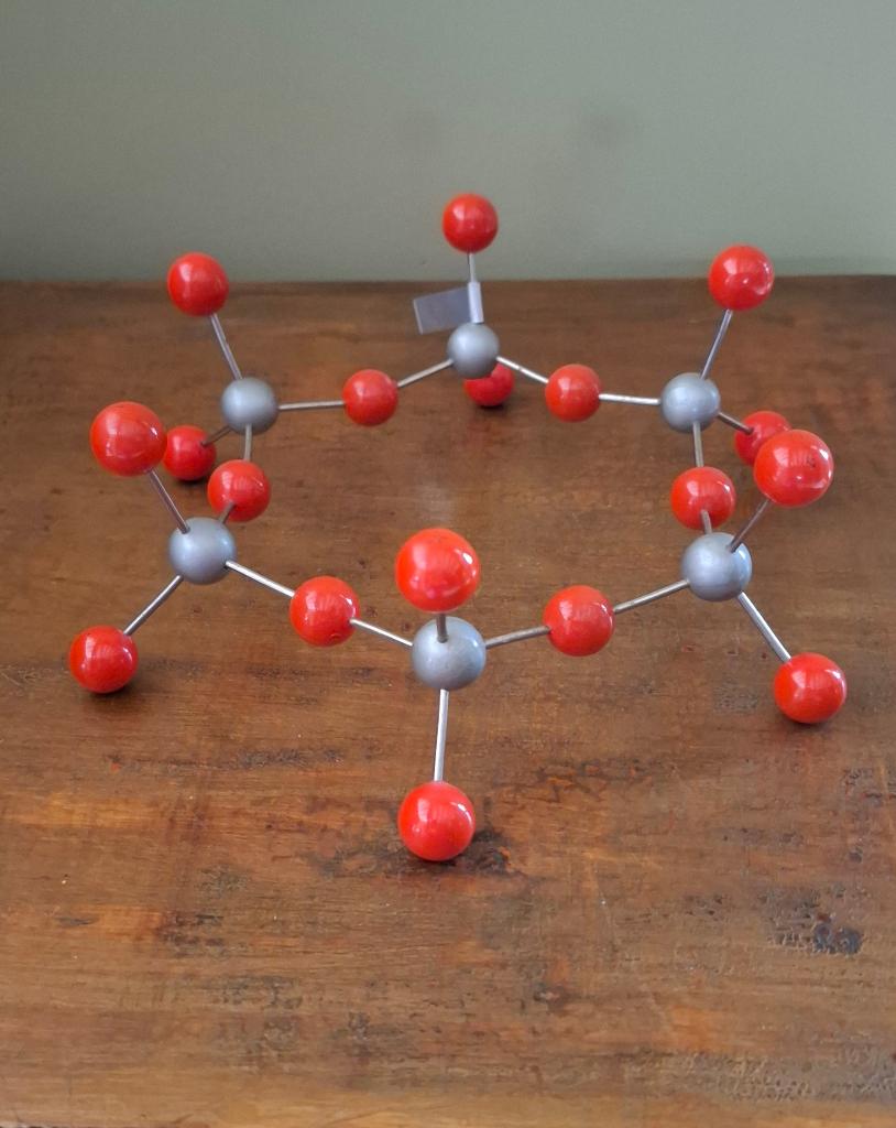 Vintage silicaat molecule model/moleculaire structuur, Ophalen of Verzenden