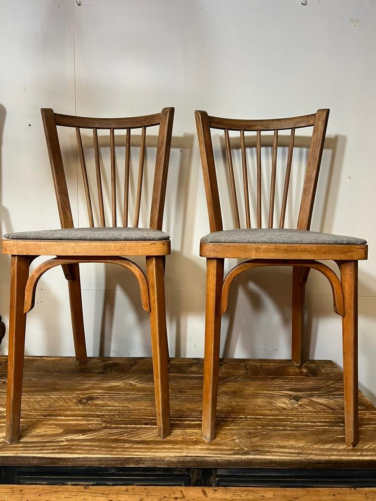 Paire de chaises anciennes baumann de bistrot, Autres couleurs, Vintage, Deux, Enlèvement