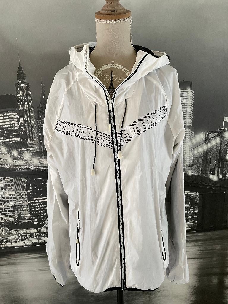 licht wit regen jasje Superdry dames 38, Maat 38/40 (M), Wit, Gedragen, Superdry