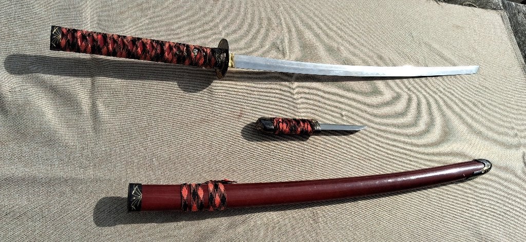 Grand katana ou sabre de samouraï en 2 parties, Collections, Enlèvement ou Envoi, Armée de terre, Épée ou sabre