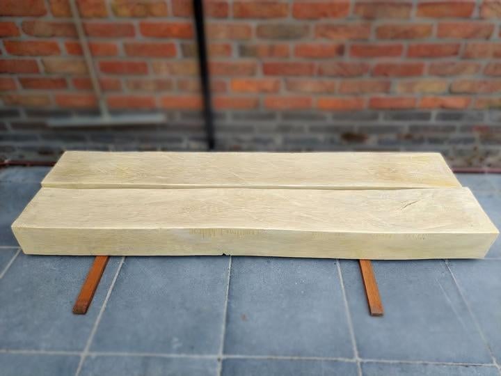 2 poutres en chêne, Bricolage & Construction, Bois & Planches, Moins de 200 cm, Chêne, Enlèvement, Utilisé